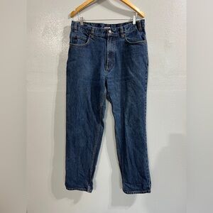 Kirkland Signature Relaxed Fit Dark Blue Jeans 36x34 thick heavy work jeans